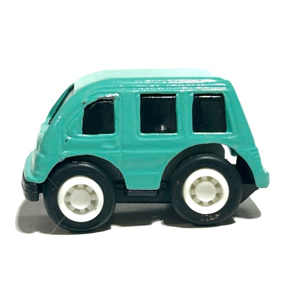 Schylling Miniature Die Cast Model Toy Cars Green Black Cyan Blue Van Pull Back - Picture 5 of 16